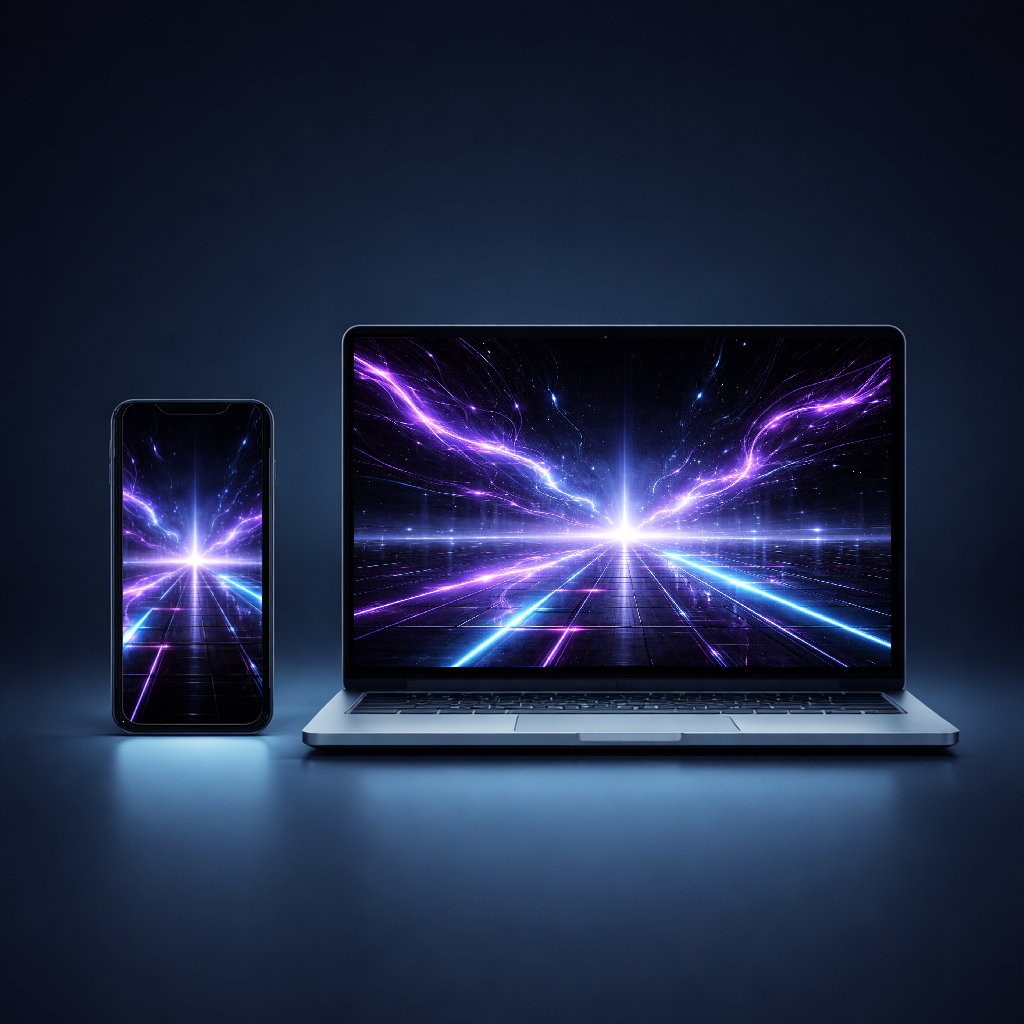 Neon Grid Pulse Wallpaper